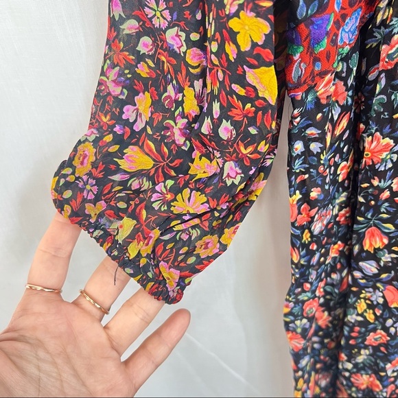NWOT Anthropologie Floral Boho Sheer Ruffle Helene Tunic Dress Sz S Cottagecore - Picture 7 of 14